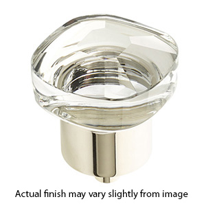 61 - City Lights - 1.25" Soft Square Glass Knob - Polished Nickel