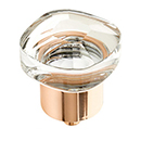 61 - City Lights - 1.25" Soft Square Glass Knob - Polished Rose Gold