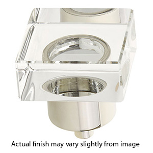 57 - City Lights - 1-3/8" Square Glass Knob - Polished Nickel