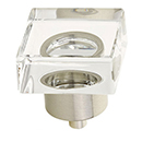 57 - City Lights - 1-3/8" Square Glass Knob - Satin Nickel