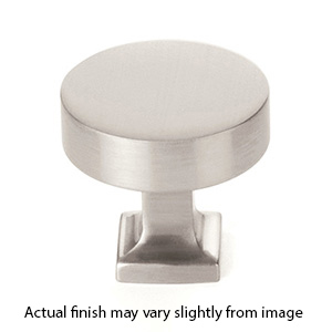 469-15 - Haniburton - 1.25" Round Knob w/Square Base - Satin Nickel