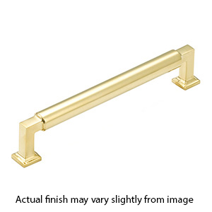 476-UNBR - Haniburton - 6" cc Cabinet Pull - Unlacquered Brass