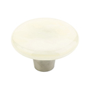 31-IVS - Ice Glass - 1.5" Round Knob - Ivory Silk