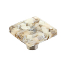 34-SBP - Ice Glass - 1.5" Square Knob - Sable Pebbles