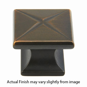 215 ABZ - Northport - 1 3/8" Square Polygon Knob - Ancient Bronze