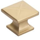 215 SSB - Northport - 1 3/8" Square Polygon Knob - Satin Brass