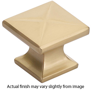 215 SSB - Northport - 1 3/8" Square Polygon Knob - Satin Brass