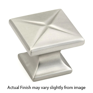 215 BN - Northport - 1 3/8" Square Polygon Knob - Satin Nickel