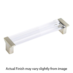 317-15-CL - Positano - 6 5/8" Cabinet Pull - Satin Nickel/Clear