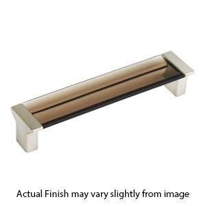 317-15-SM - Positano - 6 5/8" Cabinet Pull - Satin Nickel/Smoke