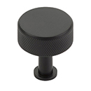 5002-MB - Pub House Knurled - 1.25" Round Knob - Matte Black