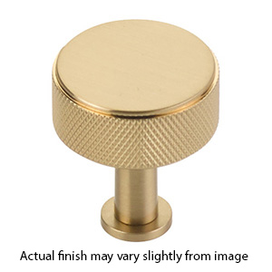 5002-SSB - Pub House Knurled - 1.25" Round Knob - Satin Brass