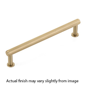 5006-SSB - Pub House Knurled - 6" cc Cabinet Pull - Satin Brass