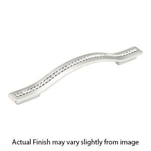 302-15 - Skyevale - 128/160 mm Cabinet Pull - Satin Nickel w/Crystals