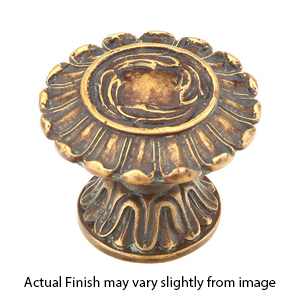 936-MBR - French Court - 1.25" Cabinet Knob - Monticello Brass