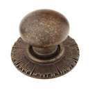 970-HLB - Sunburst - 1.25" Cabinet Knob w/Back Plate - Hi-Lited Bronze