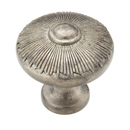 974-SA - Sunburst - 1.5" Cabinet Knob - Silver Antique