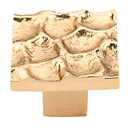 TK301 BR - Cobblestone - 1 3/8" Medium Square Knob - Brass