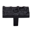 TK303 CB - Cobblestone - 1 7/8" Rectangle Knob - Coal Black