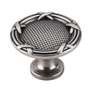 M941 PTA - Edwardian Ribbon & Reed - 1.25" Cabinet Knob - Pewter Antique