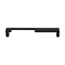 TK257 BLK - Modern Metro Notch - 7" Right Cabinet Pull - Flat Black