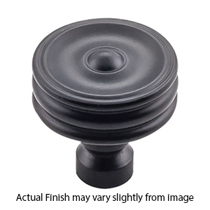 TK881 BLK - Brixton - 1.25" Ridged Knob - Flat Black