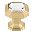 TK390HB - Emerald - 1 1/8" Crystal Knob - Honey Bronze