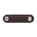 Archimedes - 3" Brown Leather Octagon Pull - Polished Silver