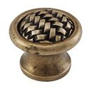 Cestino - Small Weave Knob - Antique Brass