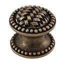 Cestino - Small Beaded Knob - Antique Brass