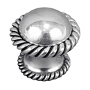 Equestre - Small Rope Knob - Antique Silver