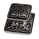 Fleur de Lis - Cabinet Knob w/Backplate - Gunmetal