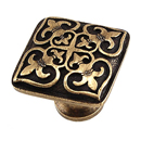 Fleur de Lis - 1.25" Cabinet Knob - Antique Brass