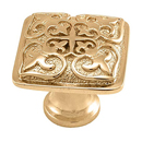 Fleur de Lis - 1.25" Cabinet Knob - Polished Gold