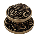 Liscio - 1" Cabinet Knob w/Rosette - Antique Brass