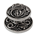 Liscio - 1" Cabinet Knob w/Rosette - Vintage Pewter