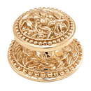 San Michele - 1" Cabinet Knob w/Backplate - Polished Gold