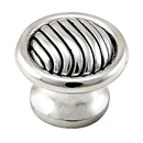 Sanzio - Wavy Lines Small Knob - Polished Silver